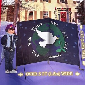 Gemmy Holiday Yard Card Peace & Dove Christmas‎ Season NEW 5' Wide 2007 Open BOX